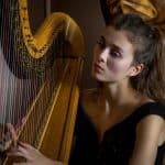 Classical harpist photo portrait
