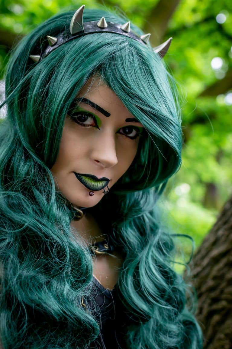Green fantasy elf themed photography alternative model