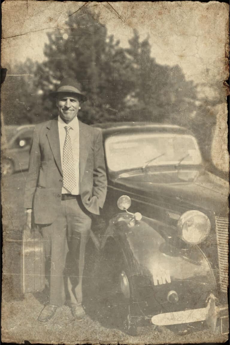 Modern family photography aged to look 1940s