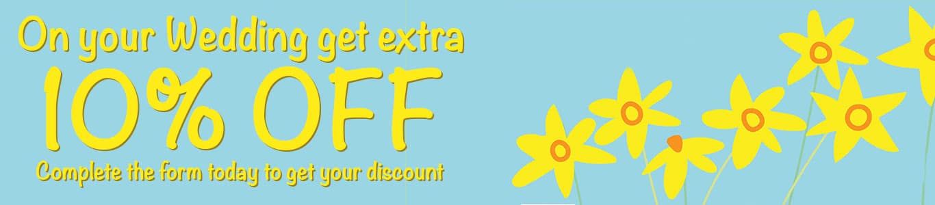10% Extra discount of wedding packages booked via the online form